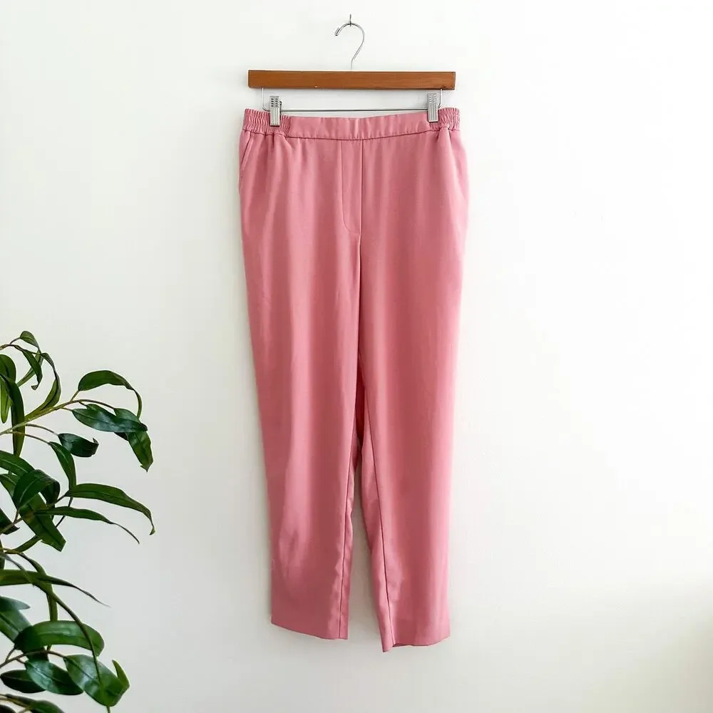 Anthropologie Mid Rise The Essential Pull On Trouser Pink S
